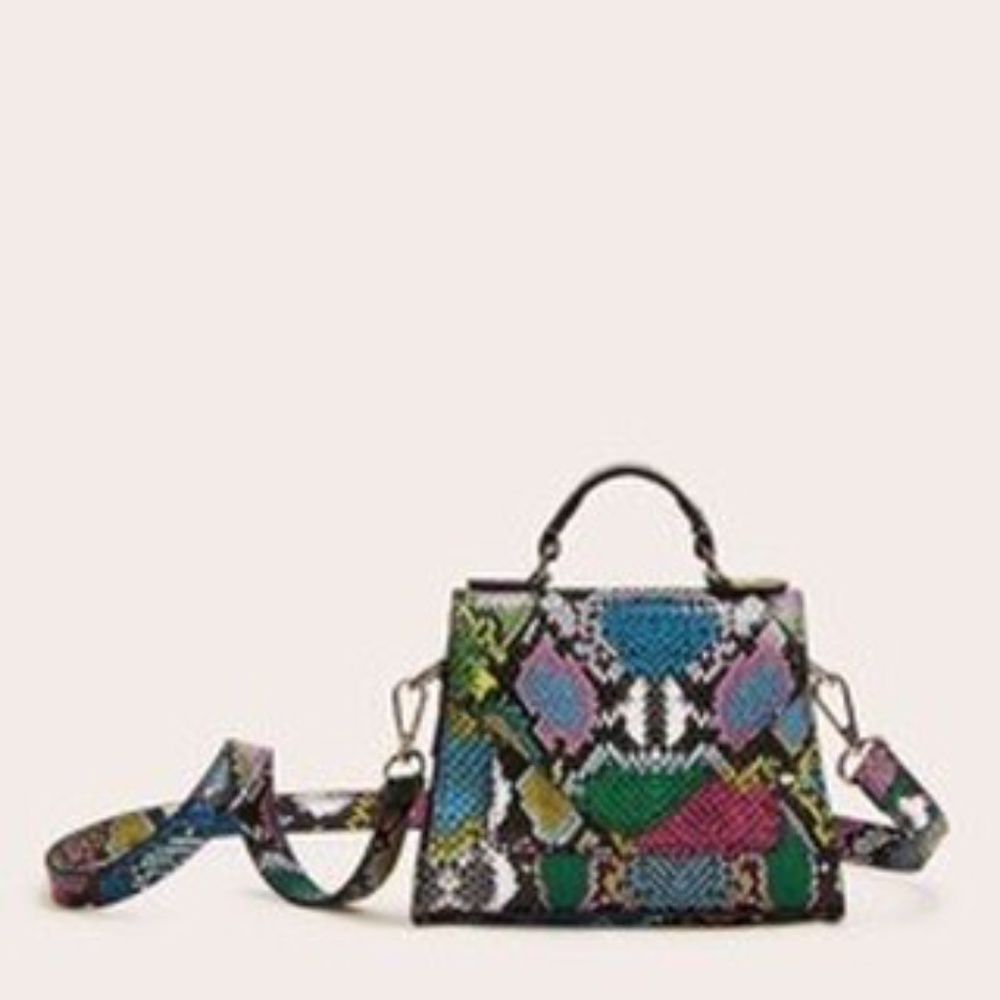 Multi Snake Flap Satchel